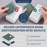 Slim Wallet mit RFID-Schutz, 5 Kartenfächer und XXL-Münzfach
