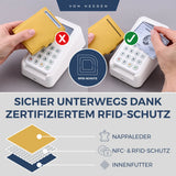 Slim Wallet mit RFID-Schutz, 5 Kartenfächer und XXL-Münzfach
