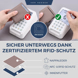 Slim Wallet mit RFID-Schutz, 5 Kartenfächer und XXL-Münzfach