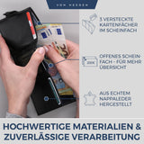 Slim Wallet mit RFID-Schutz, 5 Kartenfächer und XXL-Münzfach