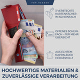 Slim Wallet mit RFID-Schutz, 5 Kartenfächer und XXL-Münzfach