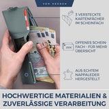 Slim Wallet mit RFID-Schutz, 5 Kartenfächer und XXL-Münzfach