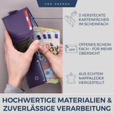 Slim Wallet mit RFID-Schutz, 5 Kartenfächer und XXL-Münzfach