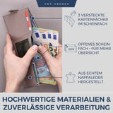 Slim Wallet mit RFID-Schutz, 5 Kartenfächer und XXL-Münzfach