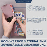 Slim Wallet mit RFID-Schutz, 5 Kartenfächer und XXL-Münzfach