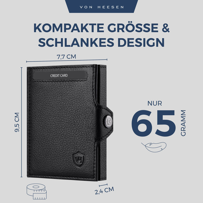 Slim Wallet mit RFID-Schutz, 5 Kartenfächer und XXL-Münzfach