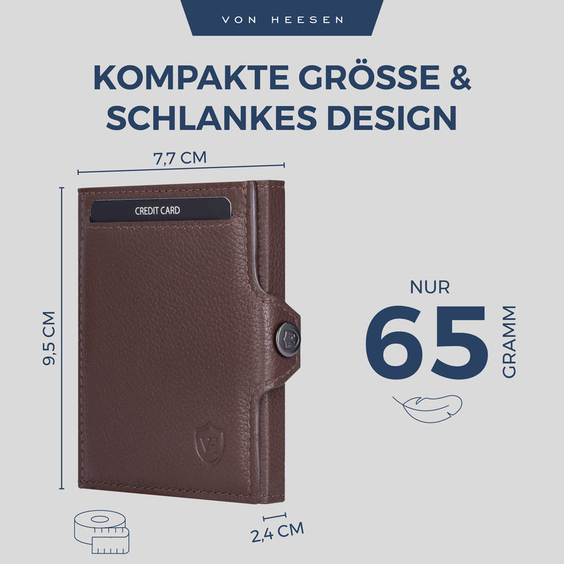 Slim Wallet mit RFID-Schutz, 5 Kartenfächer und XXL-Münzfach
