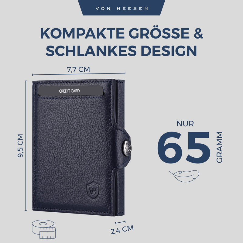 Slim Wallet mit RFID-Schutz, 5 Kartenfächer und XXL-Münzfach