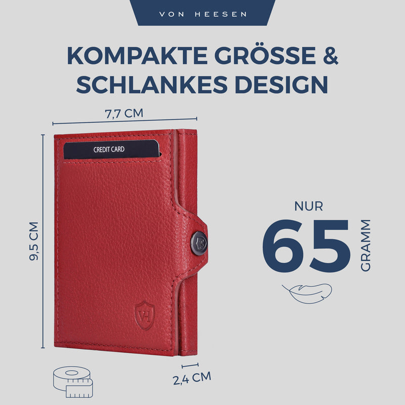 Slim Wallet mit RFID-Schutz, 5 Kartenfächer und XXL-Münzfach