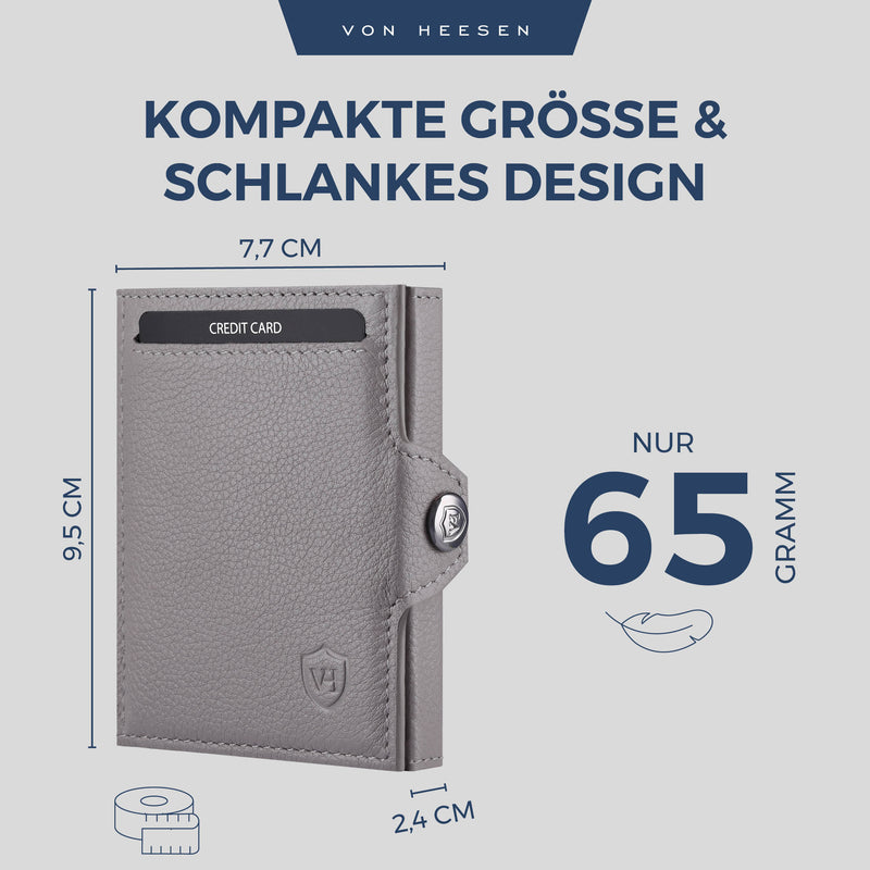 Slim Wallet mit RFID-Schutz, 5 Kartenfächer und XXL-Münzfach
