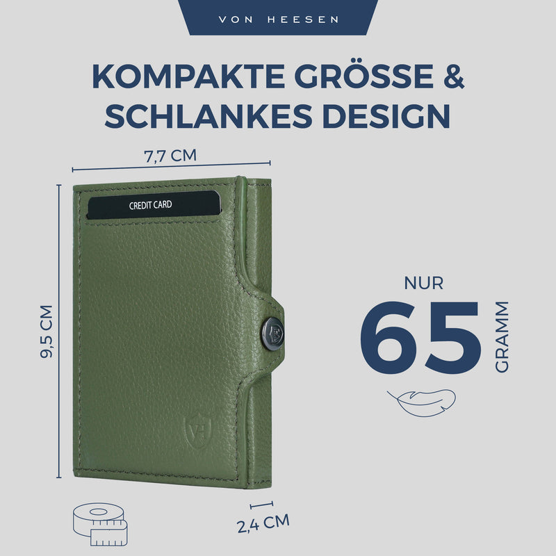 Slim Wallet mit RFID-Schutz, 5 Kartenfächer und XXL-Münzfach