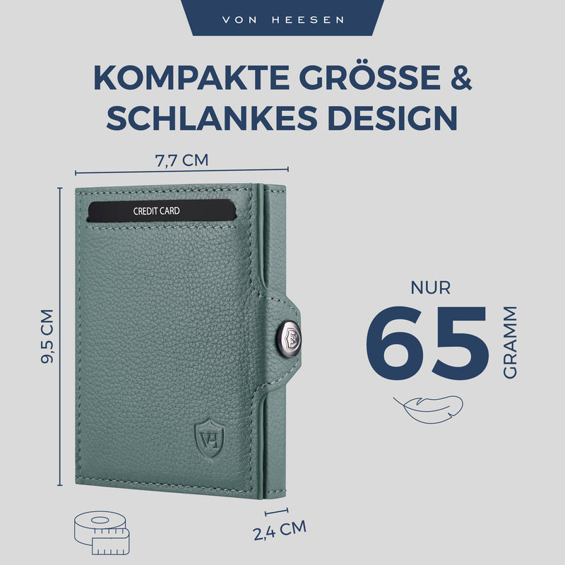 Slim Wallet mit RFID-Schutz, 5 Kartenfächer und XXL-Münzfach