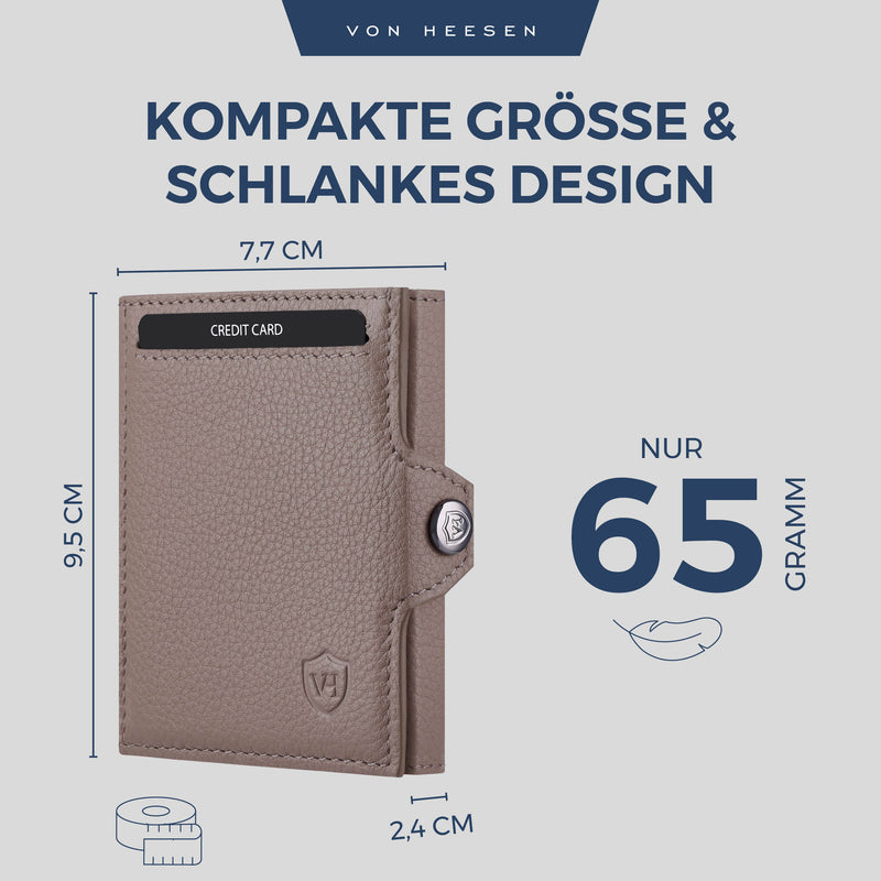 Slim Wallet mit RFID-Schutz, 5 Kartenfächer und XXL-Münzfach