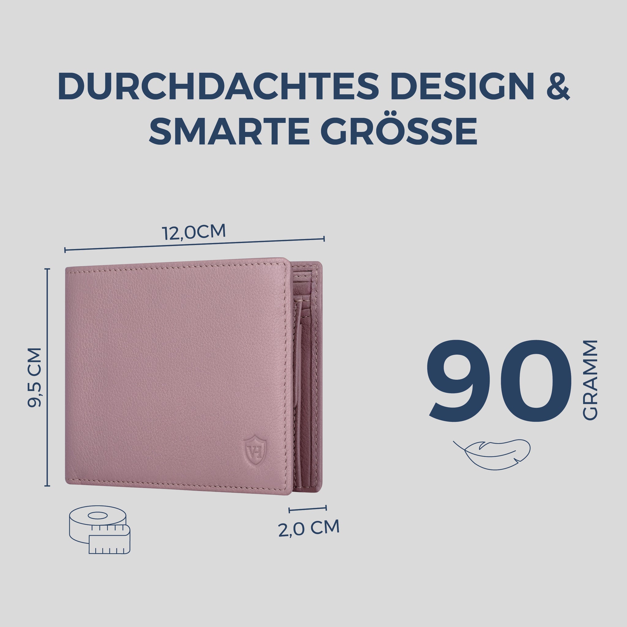 Geldbörse mit RFID-Schutz & 8 Kartenfächer (Genarbt)