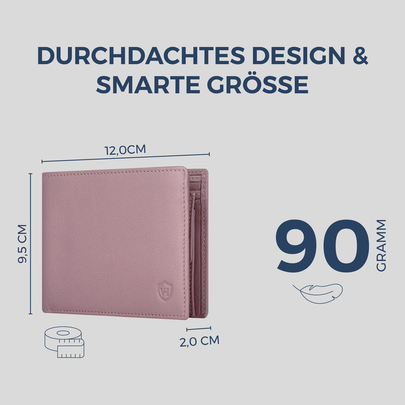Geldbörse mit RFID-Schutz & 8 Kartenfächer (Genarbt)