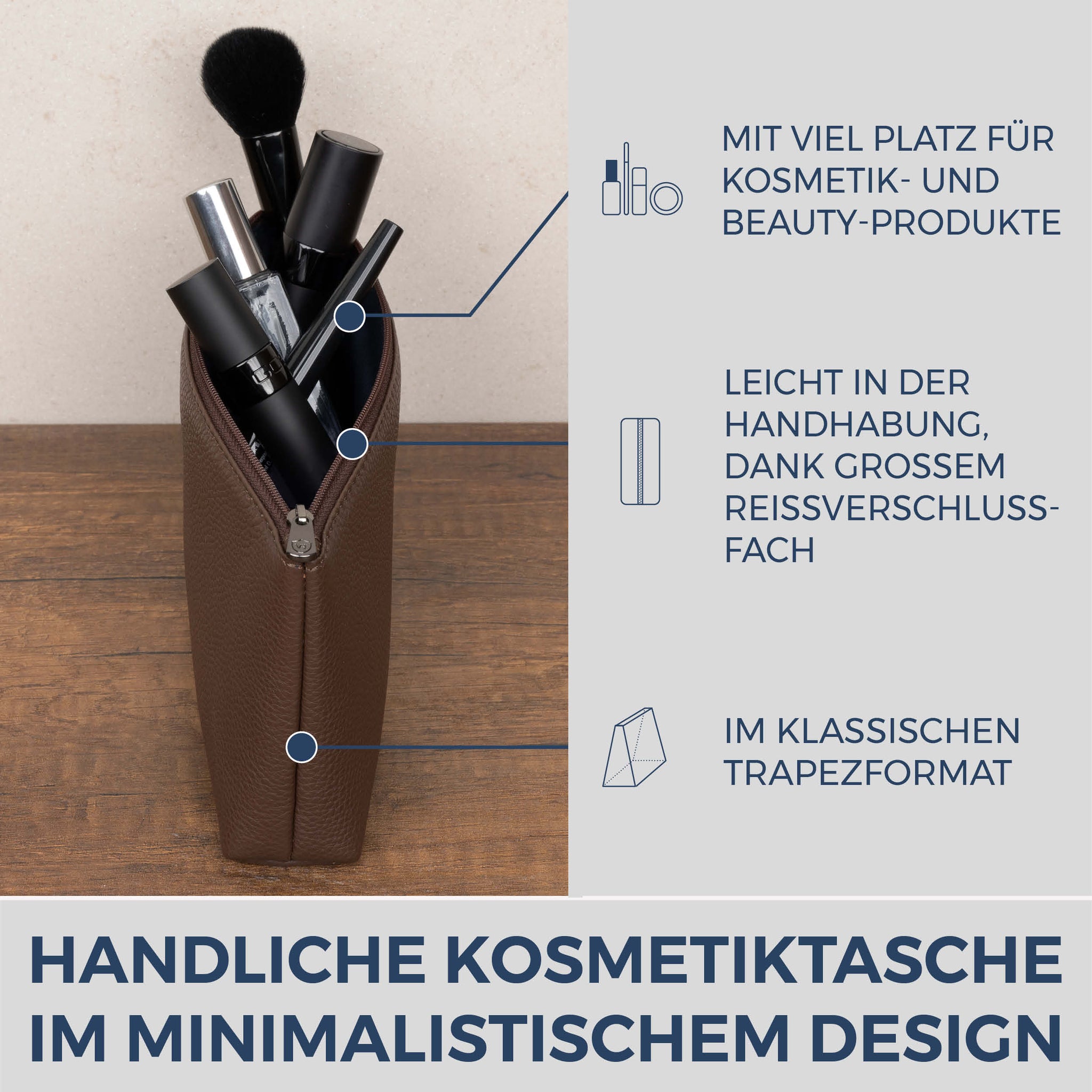 Schminktasche Kosmetiktasche (Genarbt)