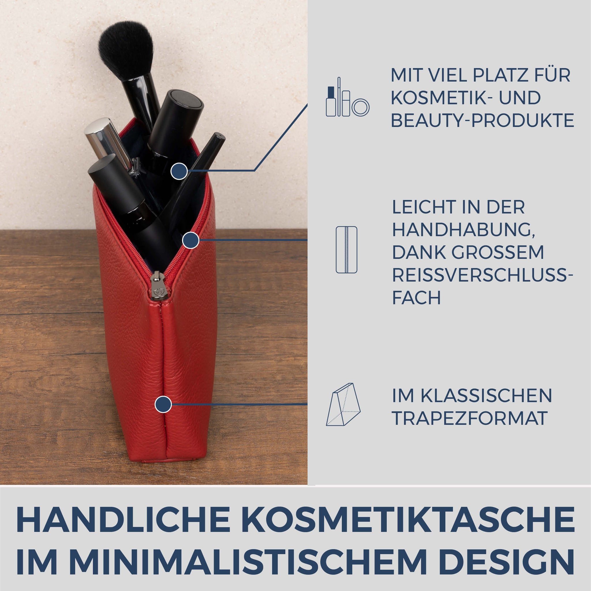 Schminktasche Kosmetiktasche (Genarbt)