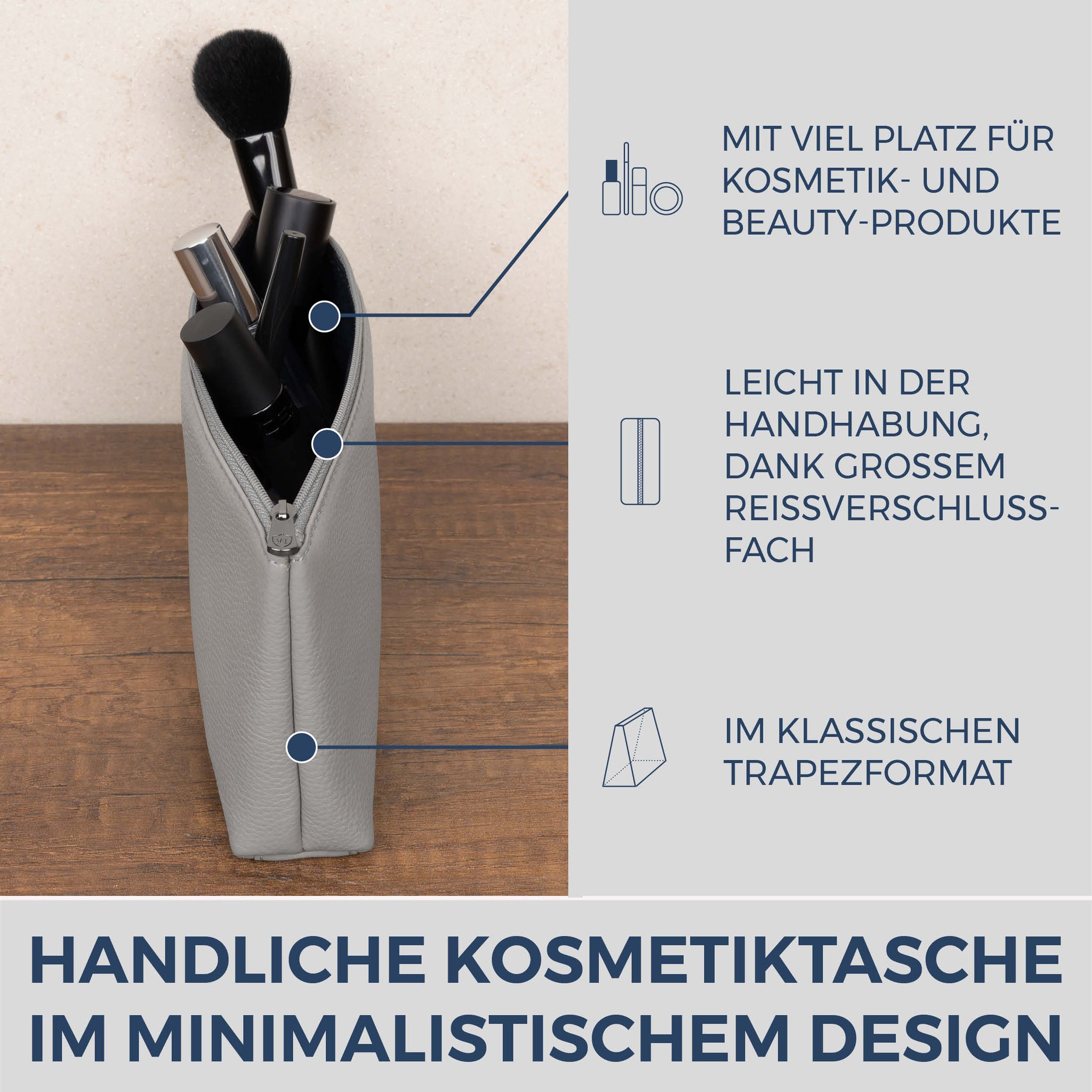 Schminktasche Kosmetiktasche (Genarbt)