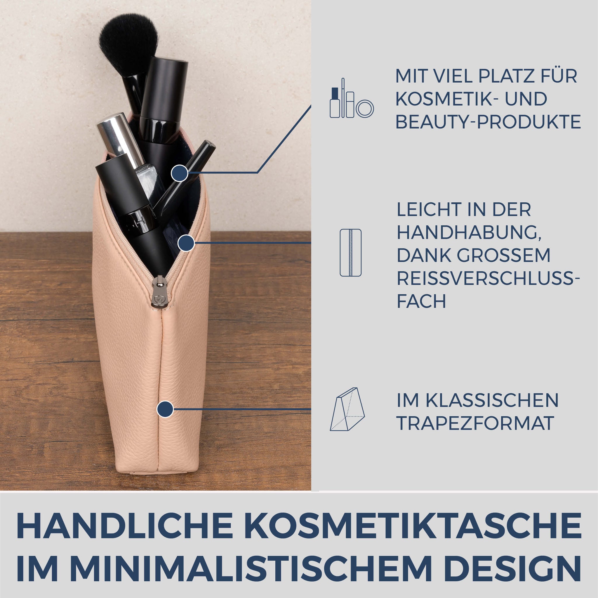 Schminktasche Kosmetiktasche (Genarbt)