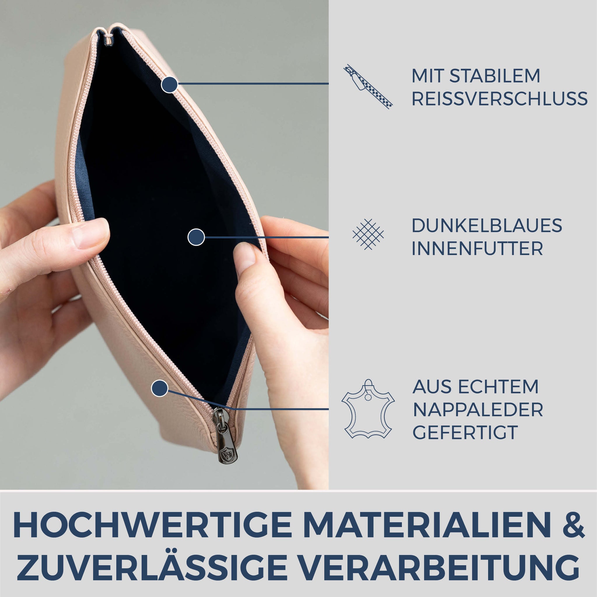 Schminktasche Kosmetiktasche (Genarbt)