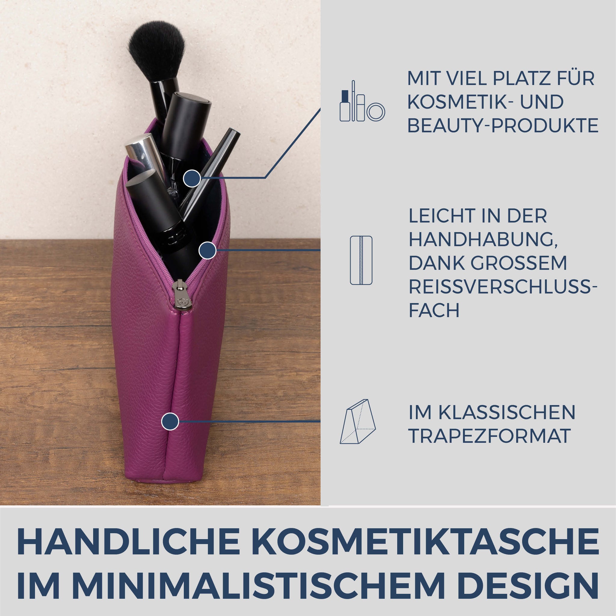 Schminktasche Kosmetiktasche (Genarbt)