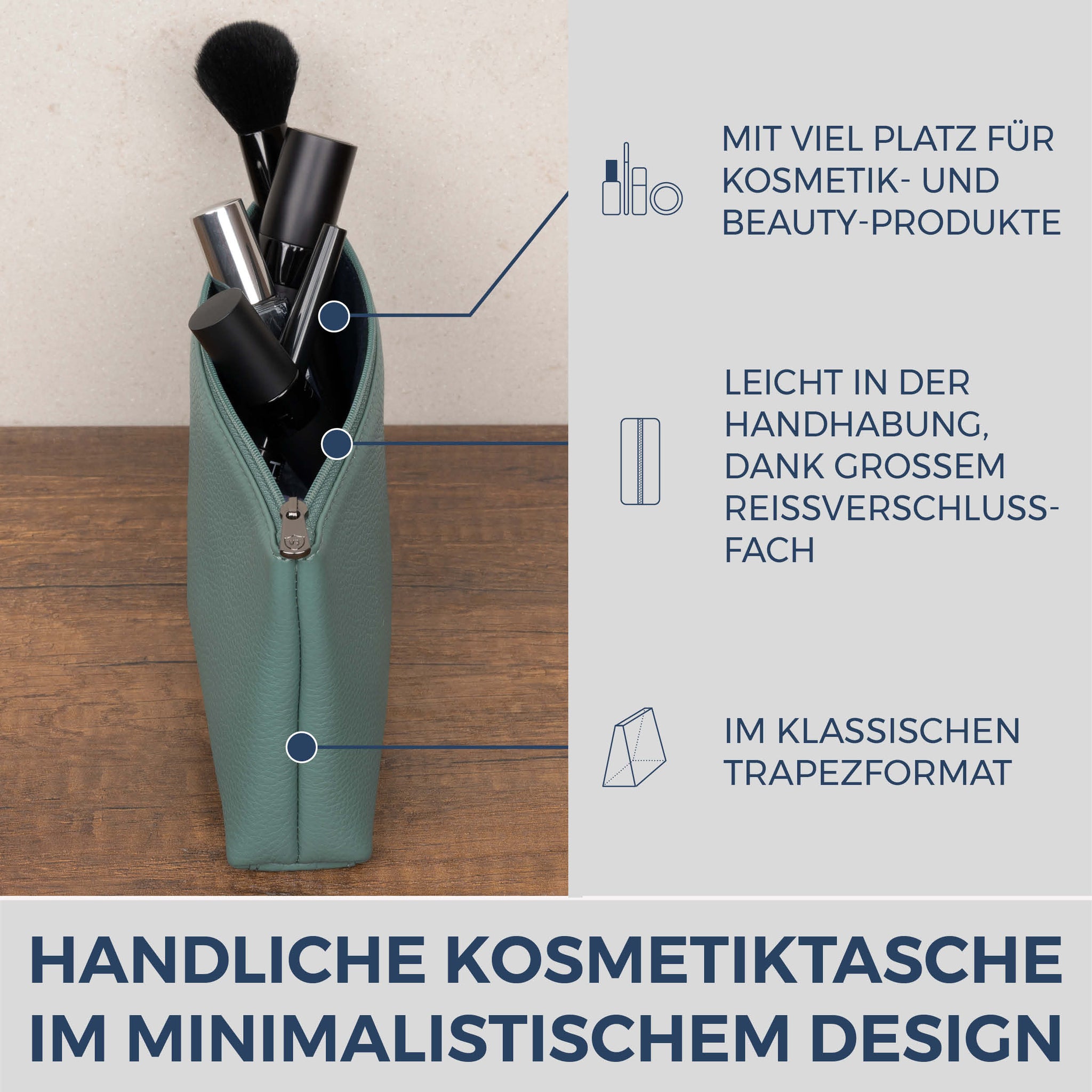 Schminktasche Kosmetiktasche (Genarbt)