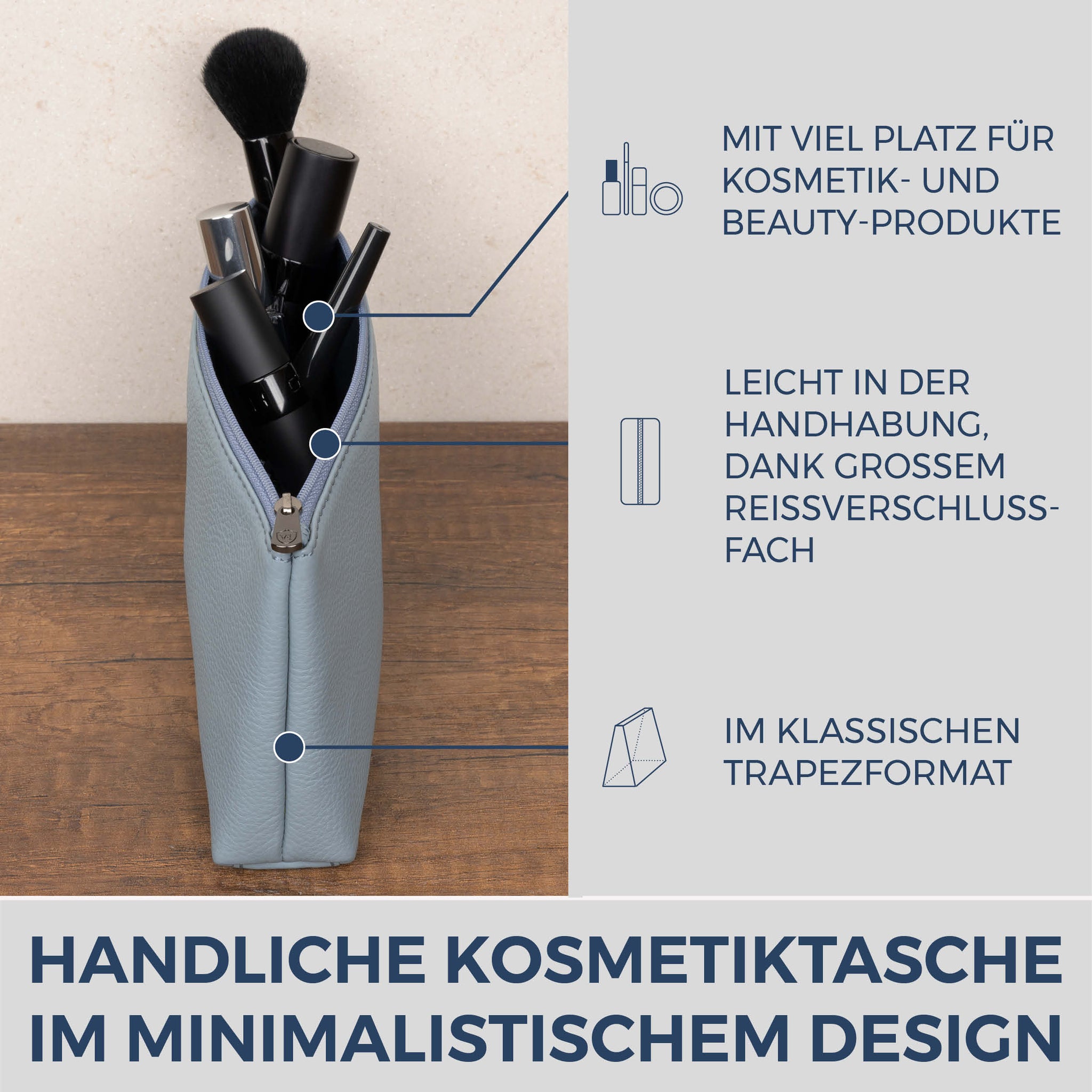 Schminktasche Kosmetiktasche (Genarbt)