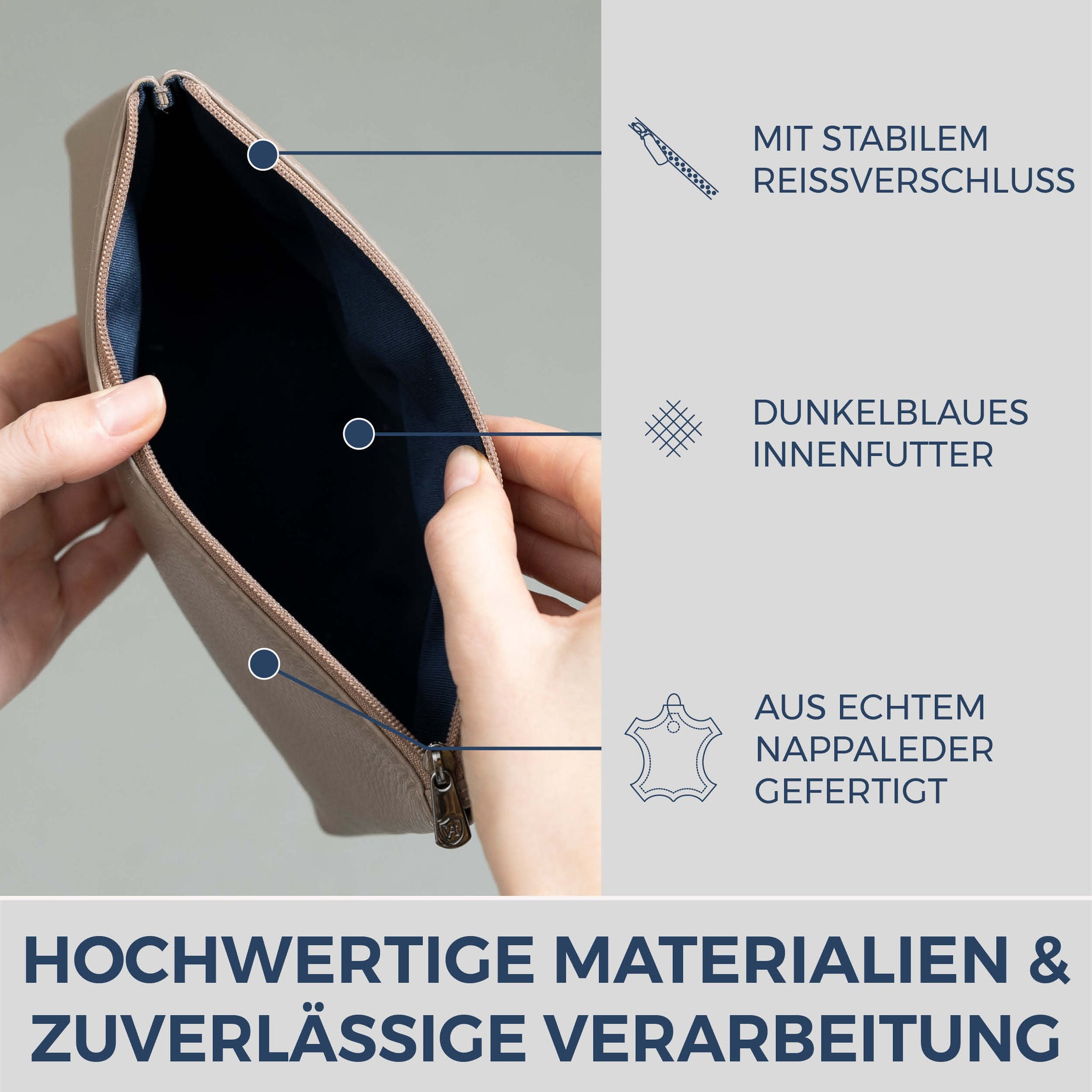 Schminktasche Kosmetiktasche (Genarbt)