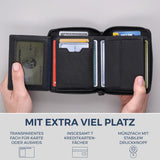 Geldbörse mit RFID-Schutz & 12 Kartenfächer (Genarbt)