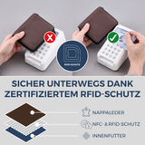 Geldbörse mit RFID-Schutz & 12 Kartenfächer (Genarbt)
