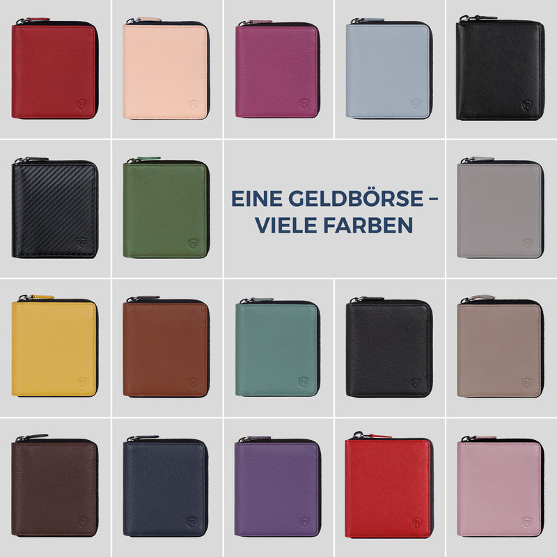 Geldbörse mit RFID-Schutz & 12 Kartenfächer (Carbon)