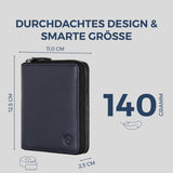 Geldbörse mit RFID-Schutz & 12 Kartenfächer (Genarbt)