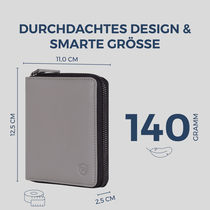 Geldbörse mit RFID-Schutz & 12 Kartenfächer (Genarbt)