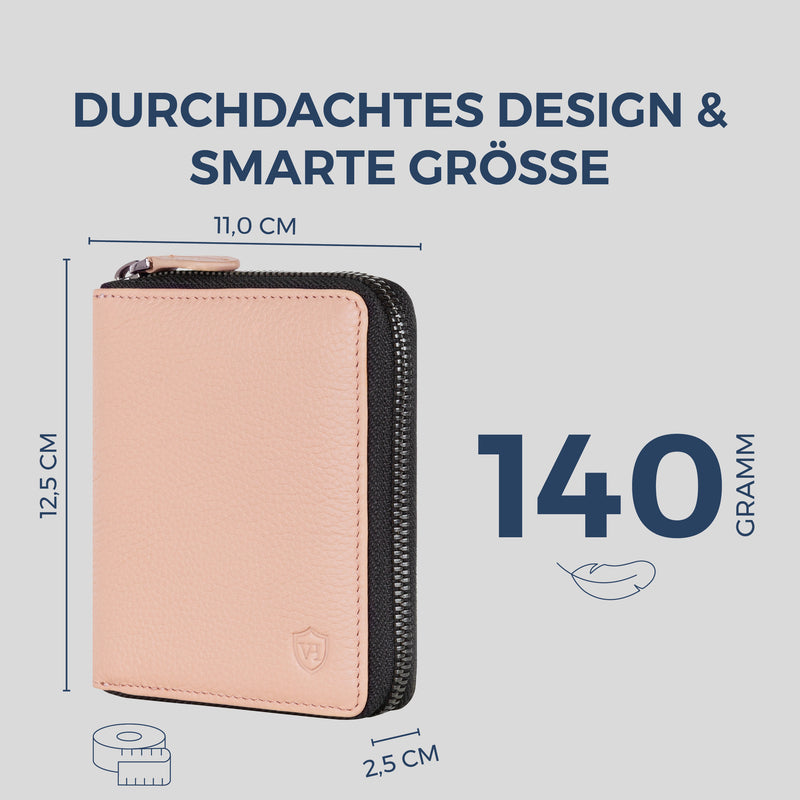 Geldbörse mit RFID-Schutz & 12 Kartenfächer (Genarbt)