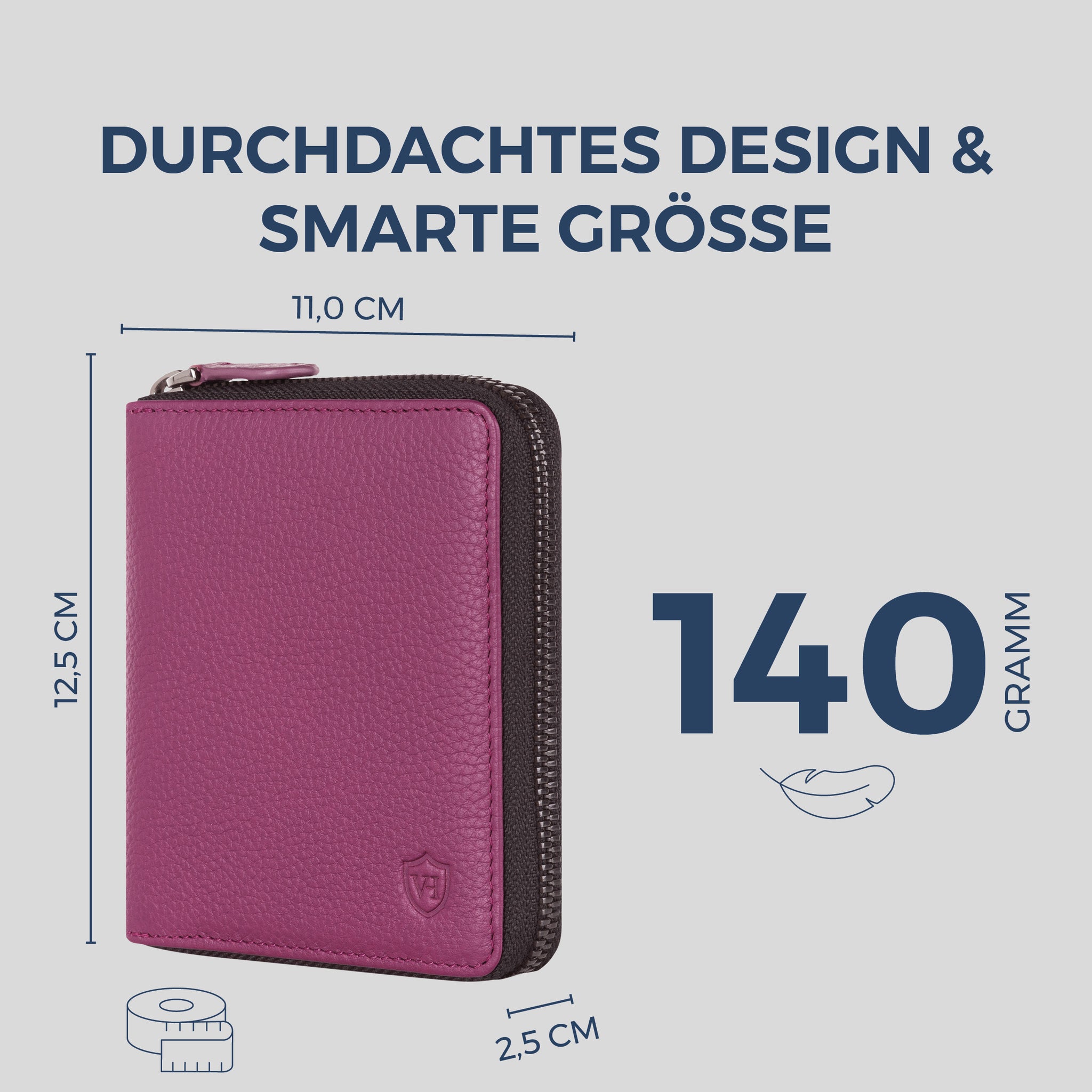 Geldbörse mit RFID-Schutz & 12 Kartenfächer (Genarbt)