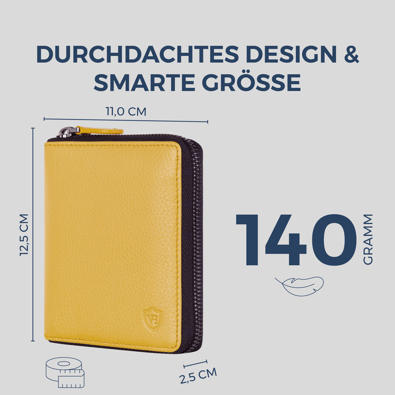 Geldbörse mit RFID-Schutz & 12 Kartenfächer (Genarbt)