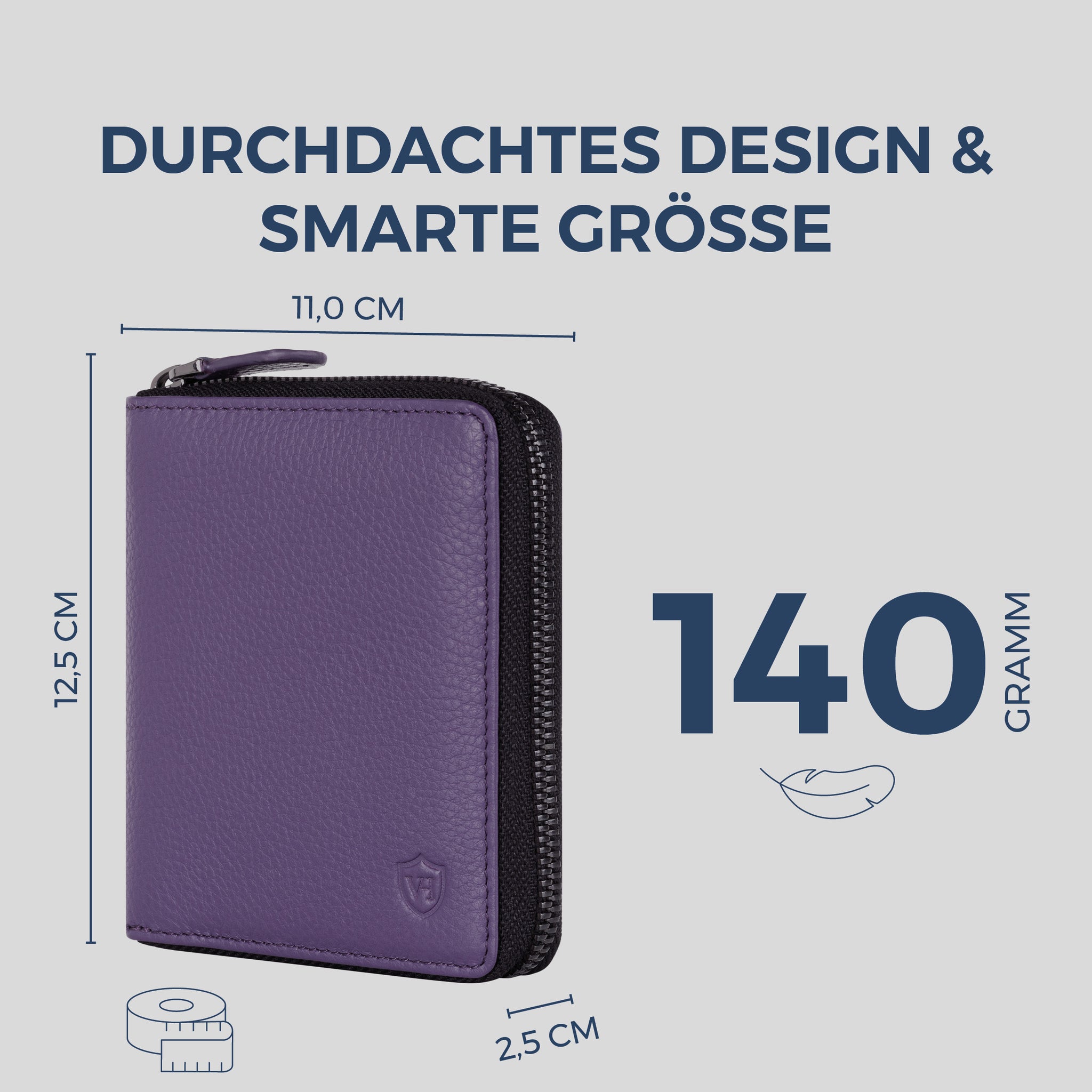 Geldbörse mit RFID-Schutz & 12 Kartenfächer (Genarbt)