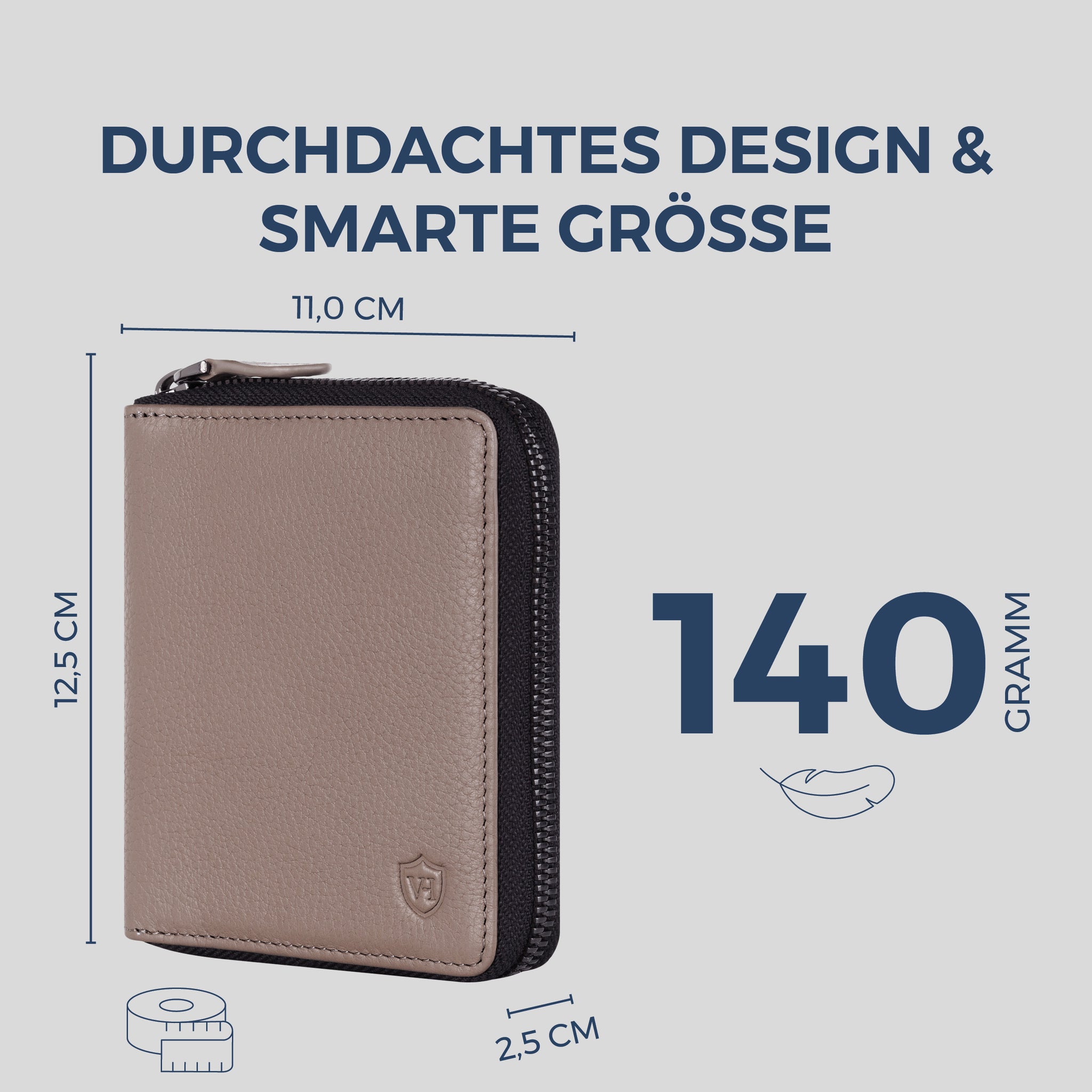 Geldbörse mit RFID-Schutz & 12 Kartenfächer (Genarbt)