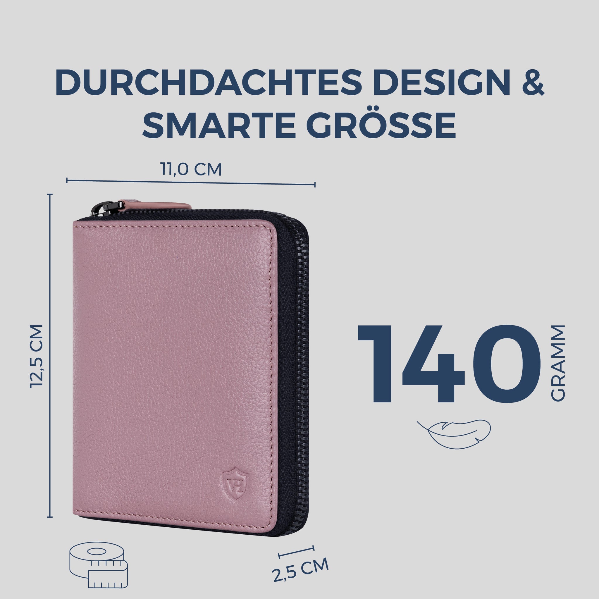 Geldbörse mit RFID-Schutz & 12 Kartenfächer (Genarbt)