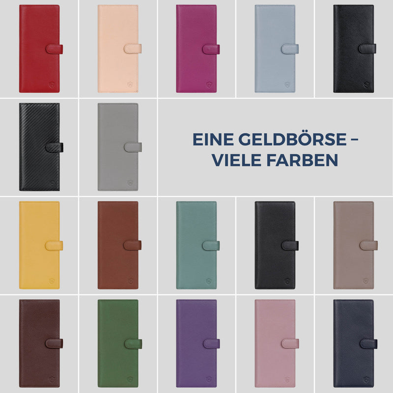 Geldbörse mit RFID-Schutz & 14 Kartenfächer (Carbon)