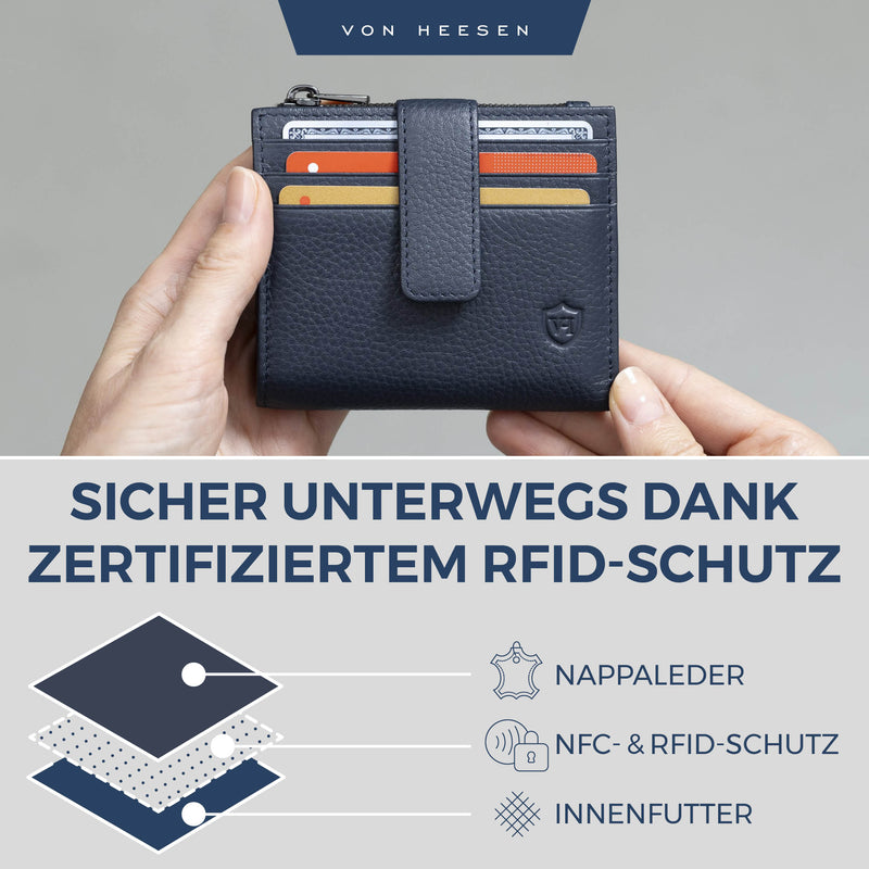 Kartenetui mit RFID-Schutz & 9 Kartenfächer (Genarbt)
