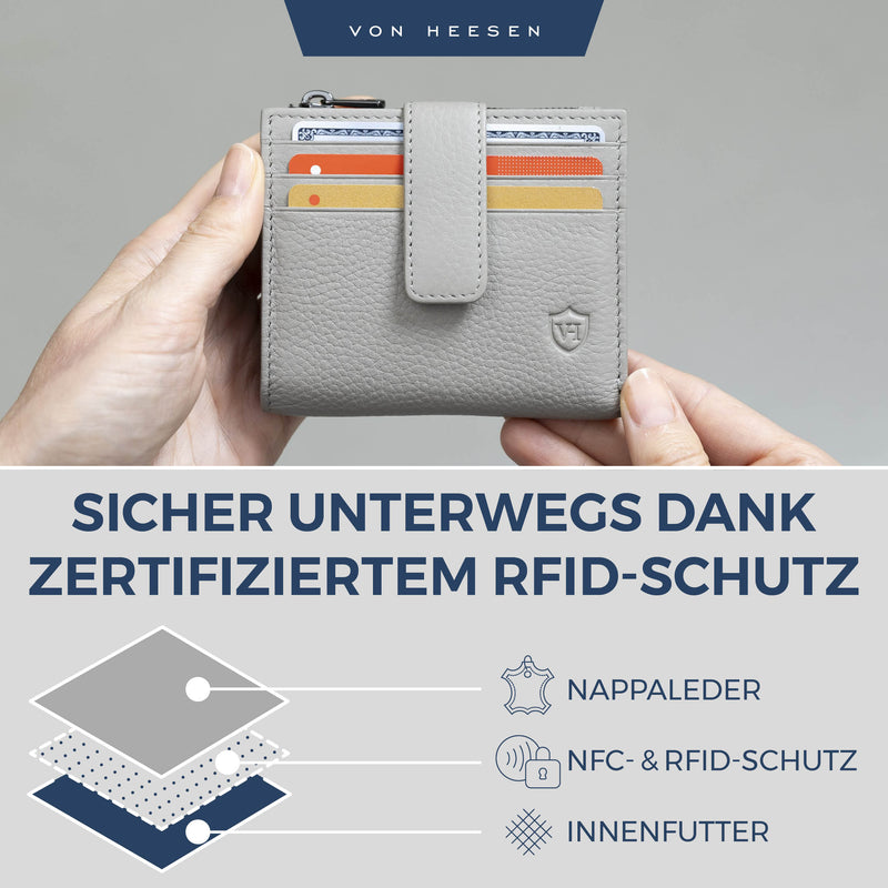 Kartenetui mit RFID-Schutz & 9 Kartenfächer (Genarbt)