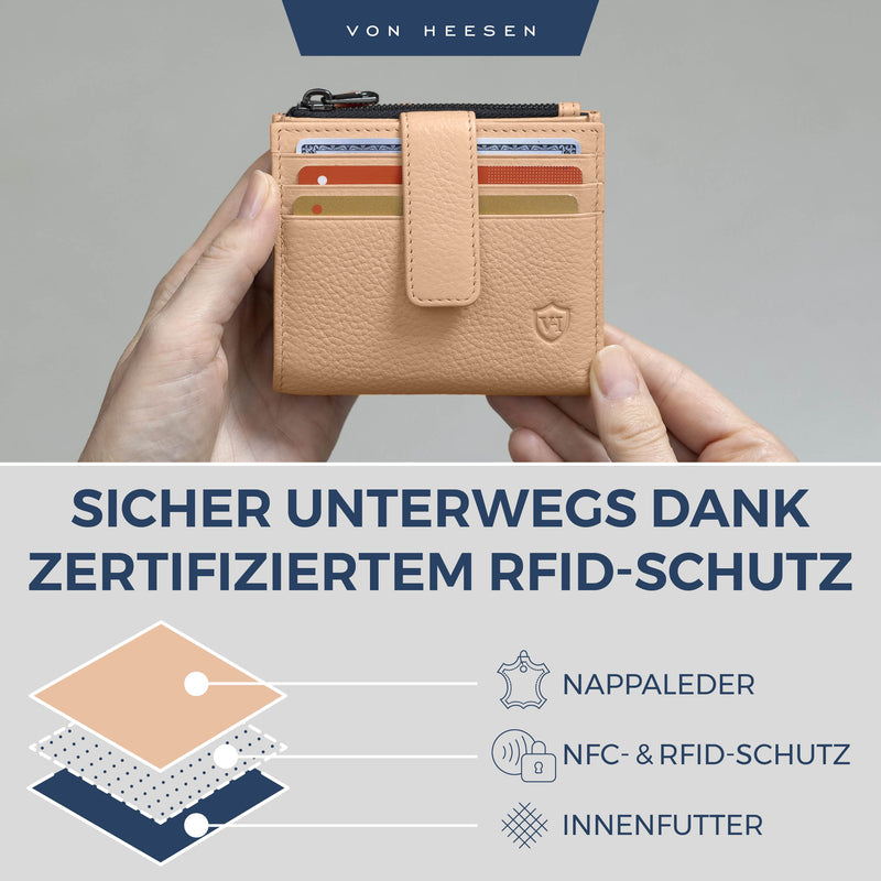 Kartenetui mit RFID-Schutz & 9 Kartenfächer (Genarbt)