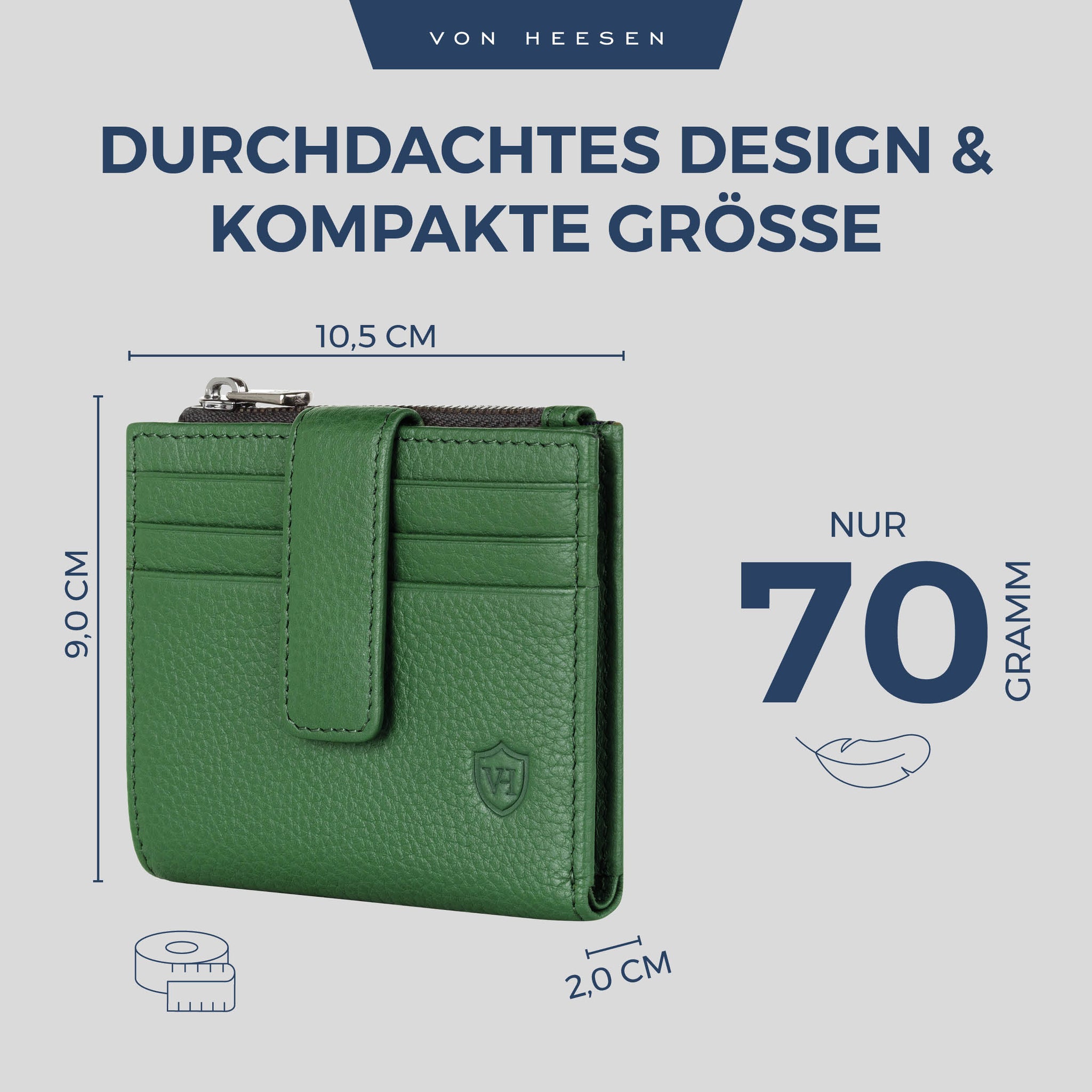 Kartenetui mit RFID-Schutz & 9 Kartenfächer (Genarbt)