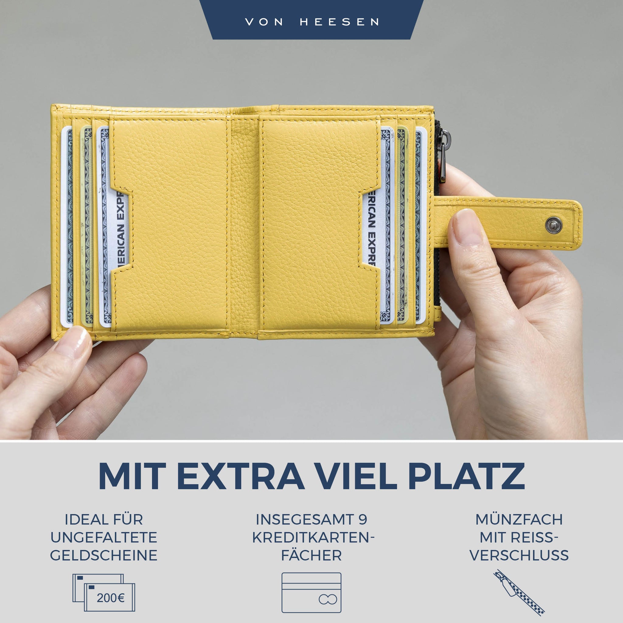 Kartenetui mit RFID-Schutz & 9 Kartenfächer (Genarbt)