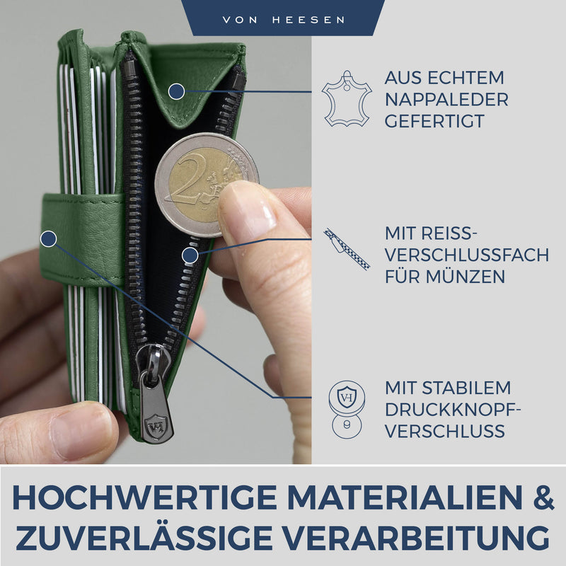 Kartenetui mit RFID-Schutz & 9 Kartenfächer (Genarbt)