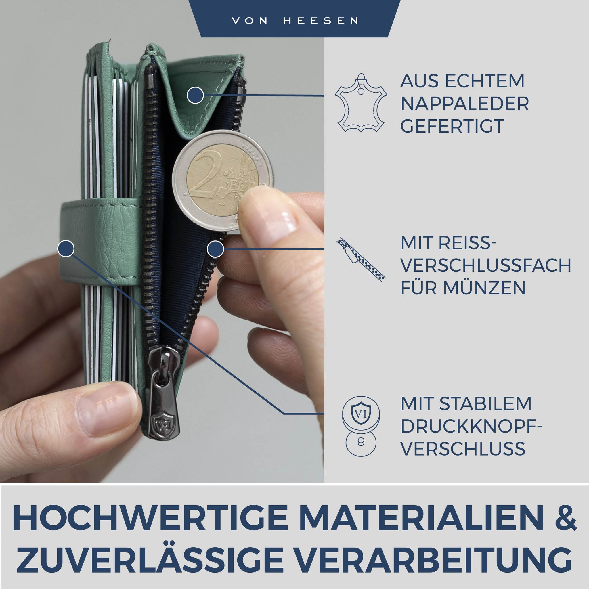 Kartenetui mit RFID-Schutz & 9 Kartenfächer (Genarbt)