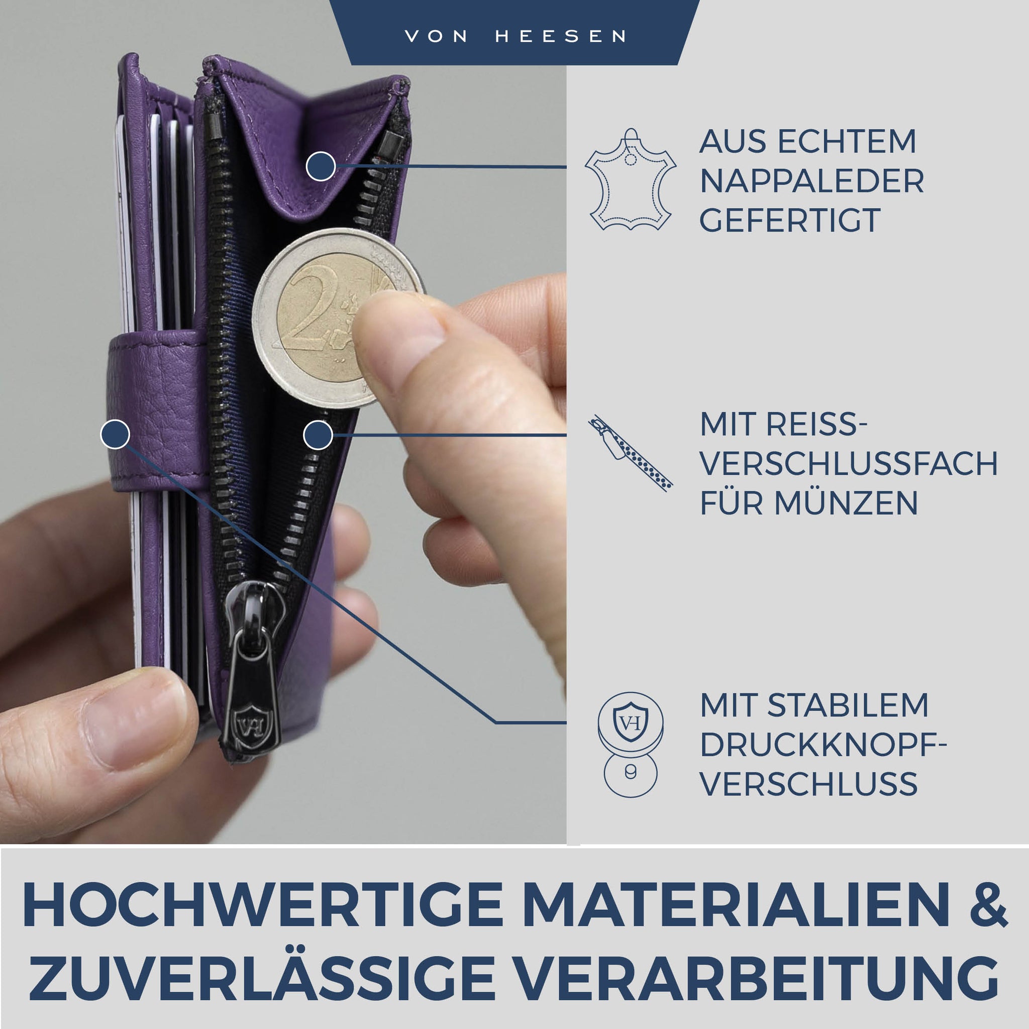 Kartenetui mit RFID-Schutz & 9 Kartenfächer (Genarbt)