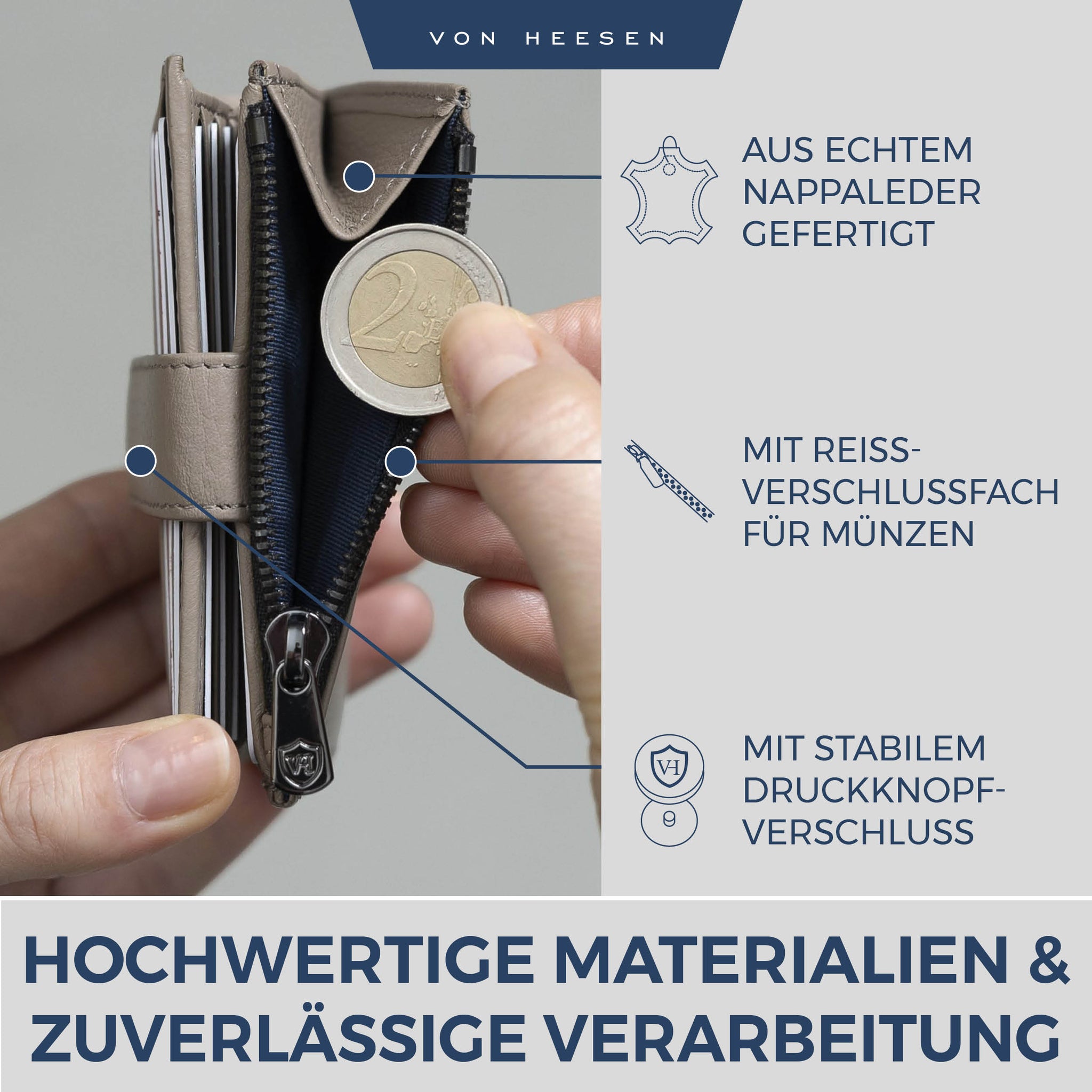 Kartenetui mit RFID-Schutz & 9 Kartenfächer (Genarbt)