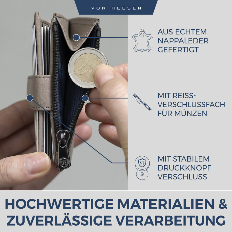 Kartenetui mit RFID-Schutz & 9 Kartenfächer (Genarbt)